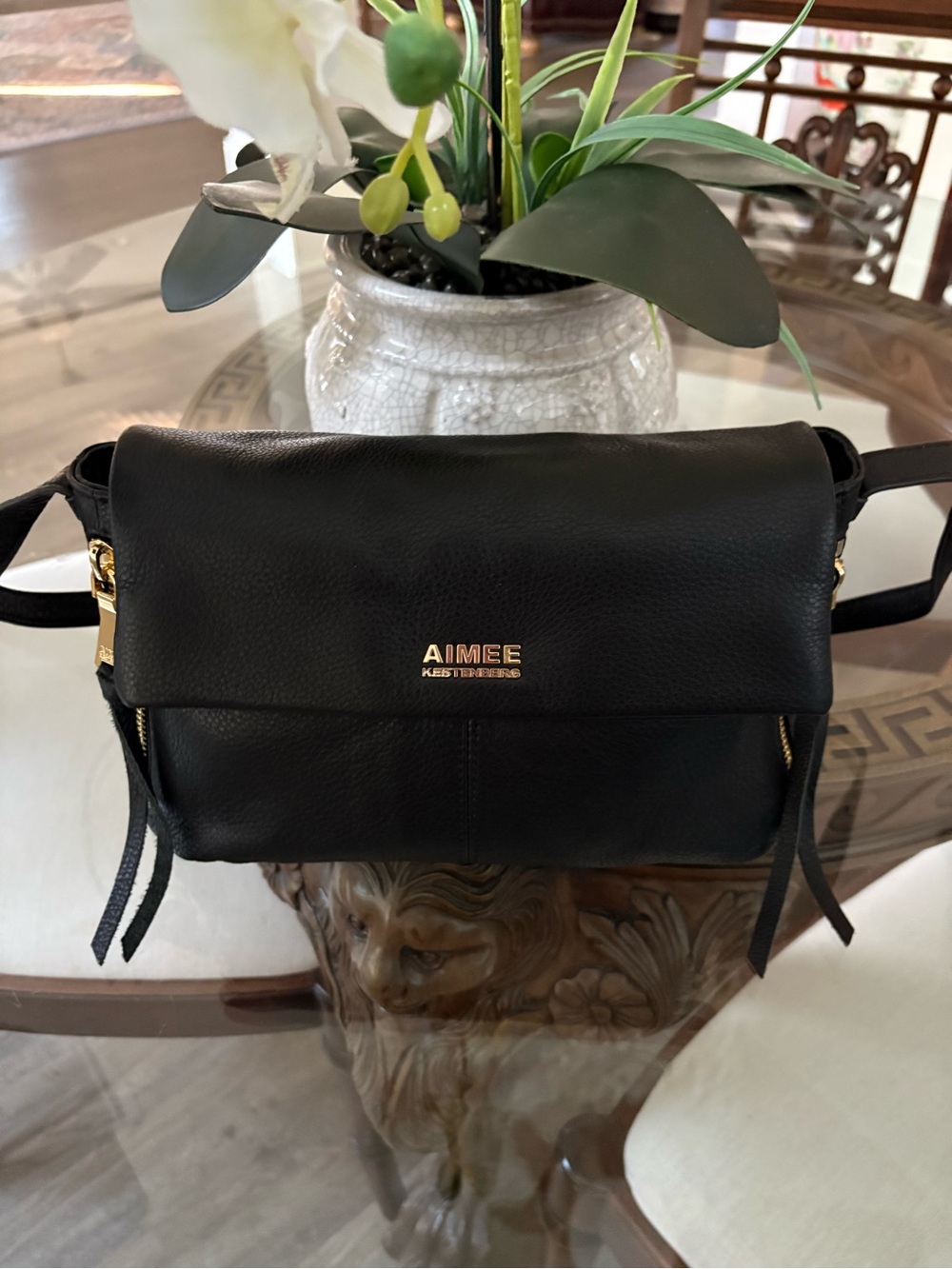 🖤🖤AIMEE KESTENBERG BALI BLACK PEBBLED LEATHER CROSSBODY BAG!🖤🖤